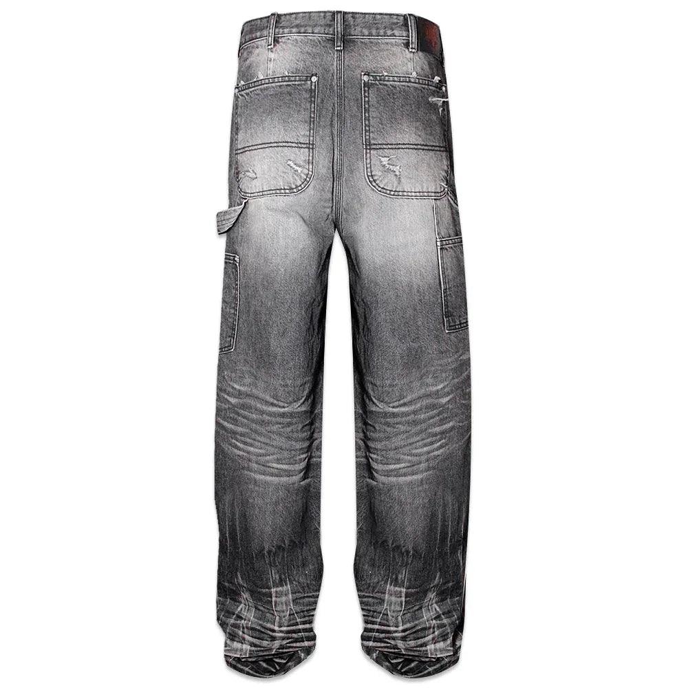 Japanese Washed Gray Wide Baggy Jeans - EMOstanceclub - VENTURER
