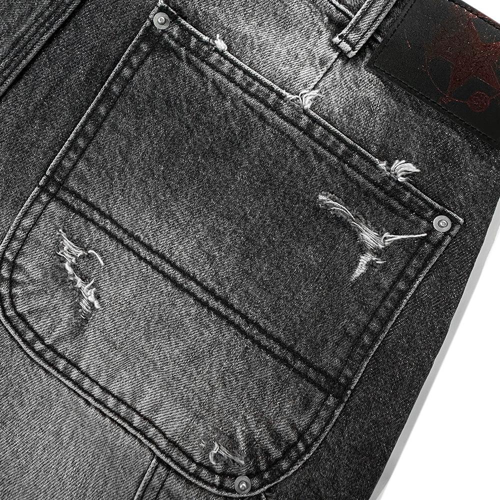 Japanese Washed Gray Wide Baggy Jeans - EMOstanceclub - VENTURER