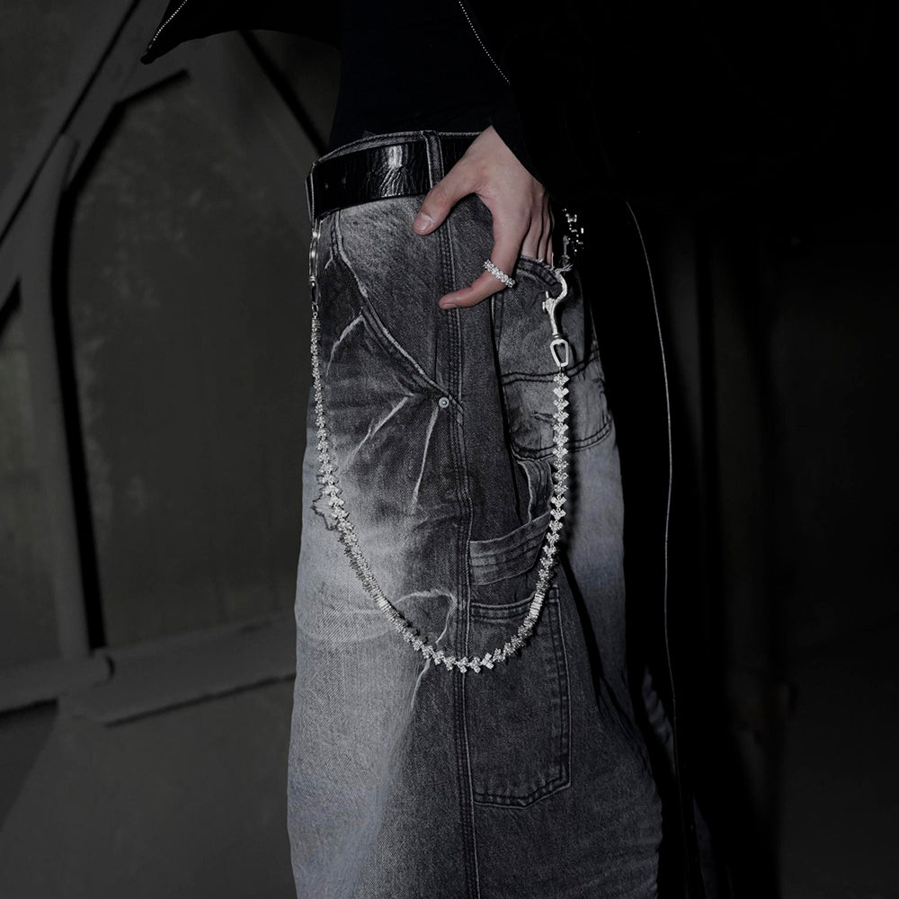 Japanese Washed Gray Wide Baggy Jeans