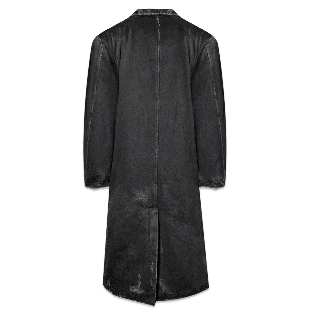 Black Distressed Denim Coat - EMOstanceclub - VENTURER