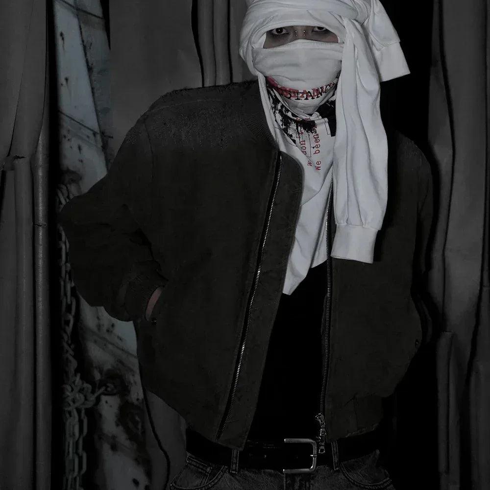 Moleskin Destroyed Bomber - EMOstanceclub - VENTURER