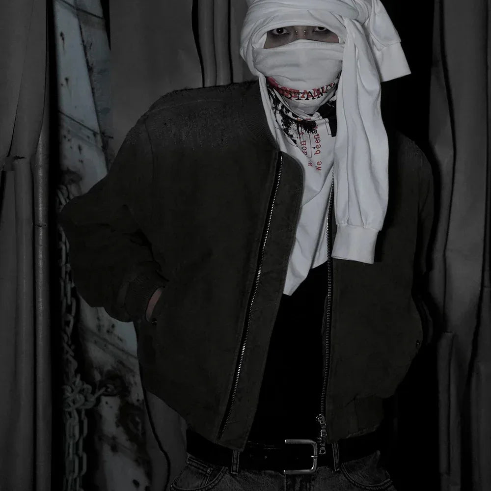 Moleskin Destroyed Bomber - EMOstanceclub - VENTURER