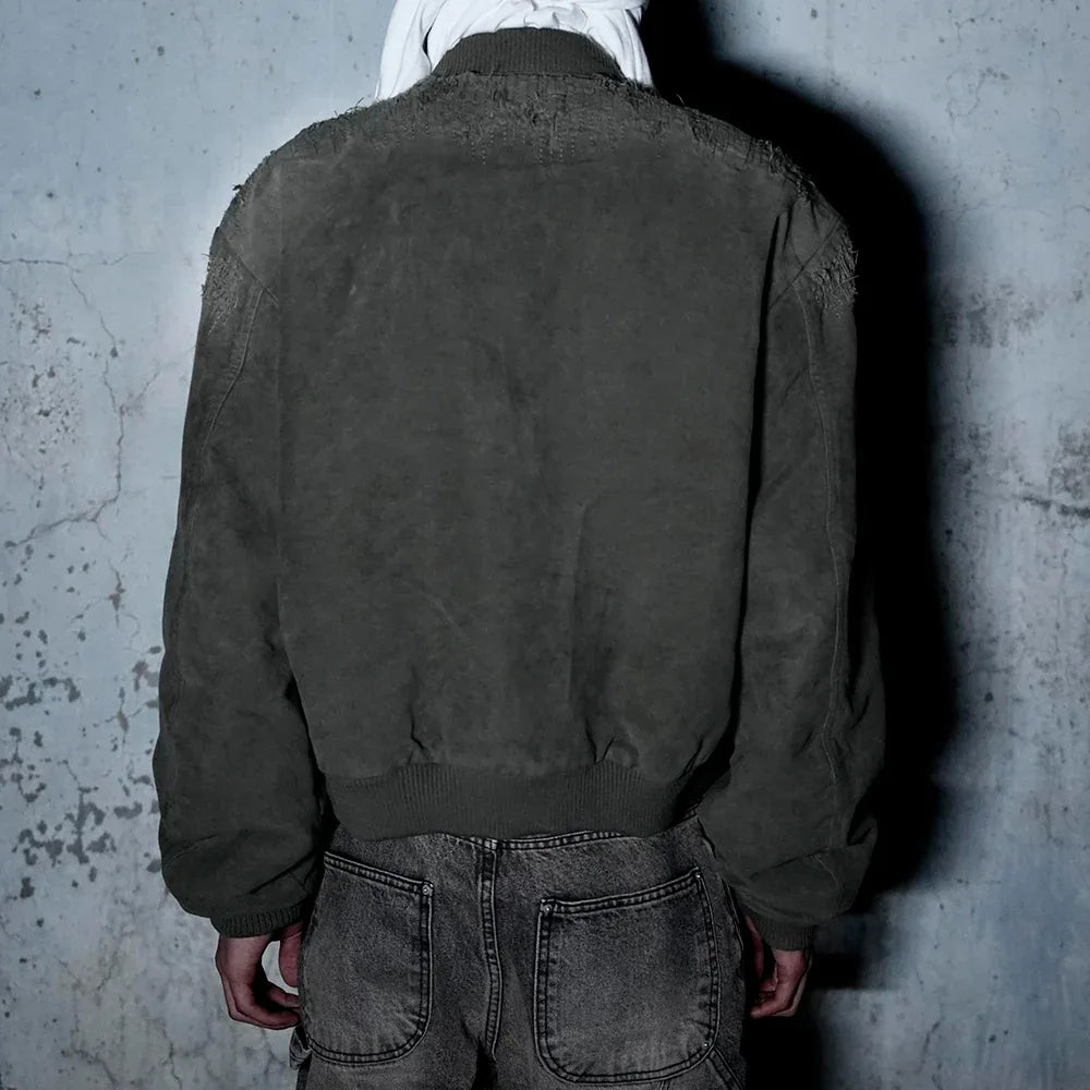 Moleskin Destroyed Bomber - EMOstanceclub - VENTURER