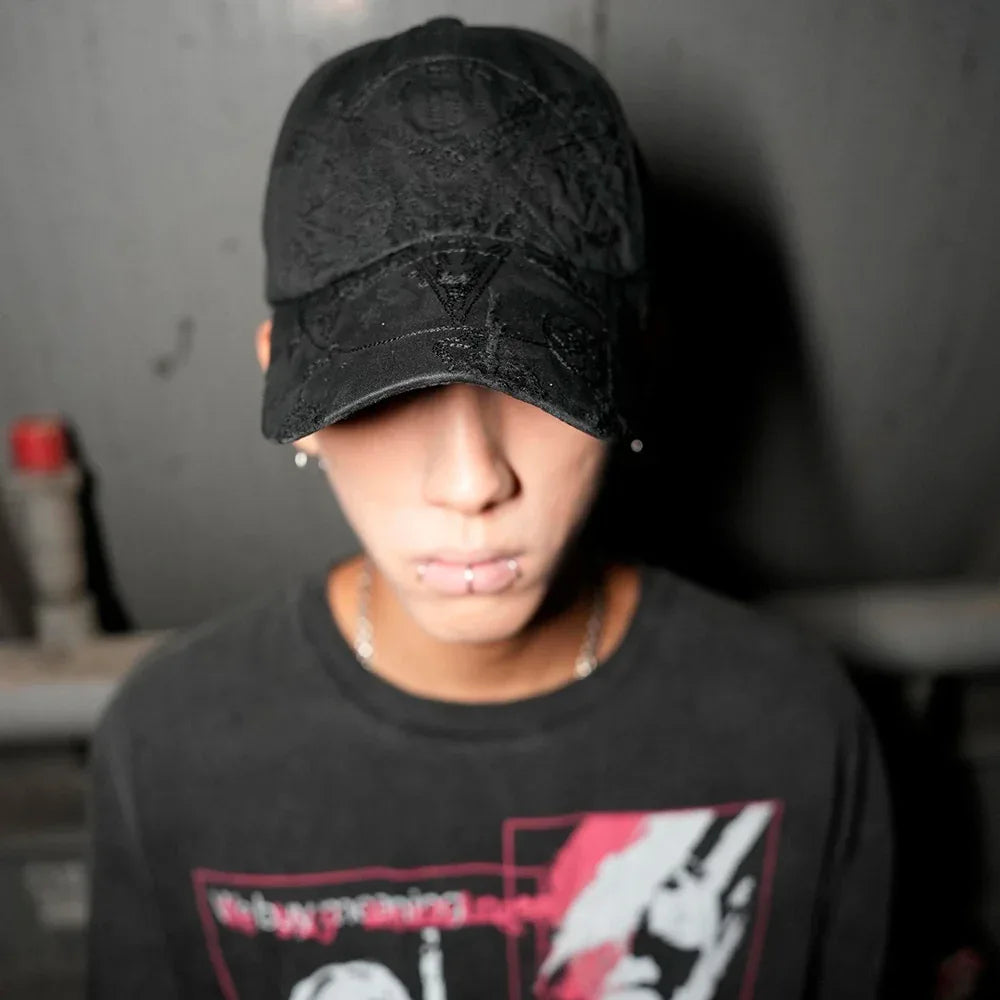 Destroyed Embroidery Cap - EMOstanceclub - VENTURER