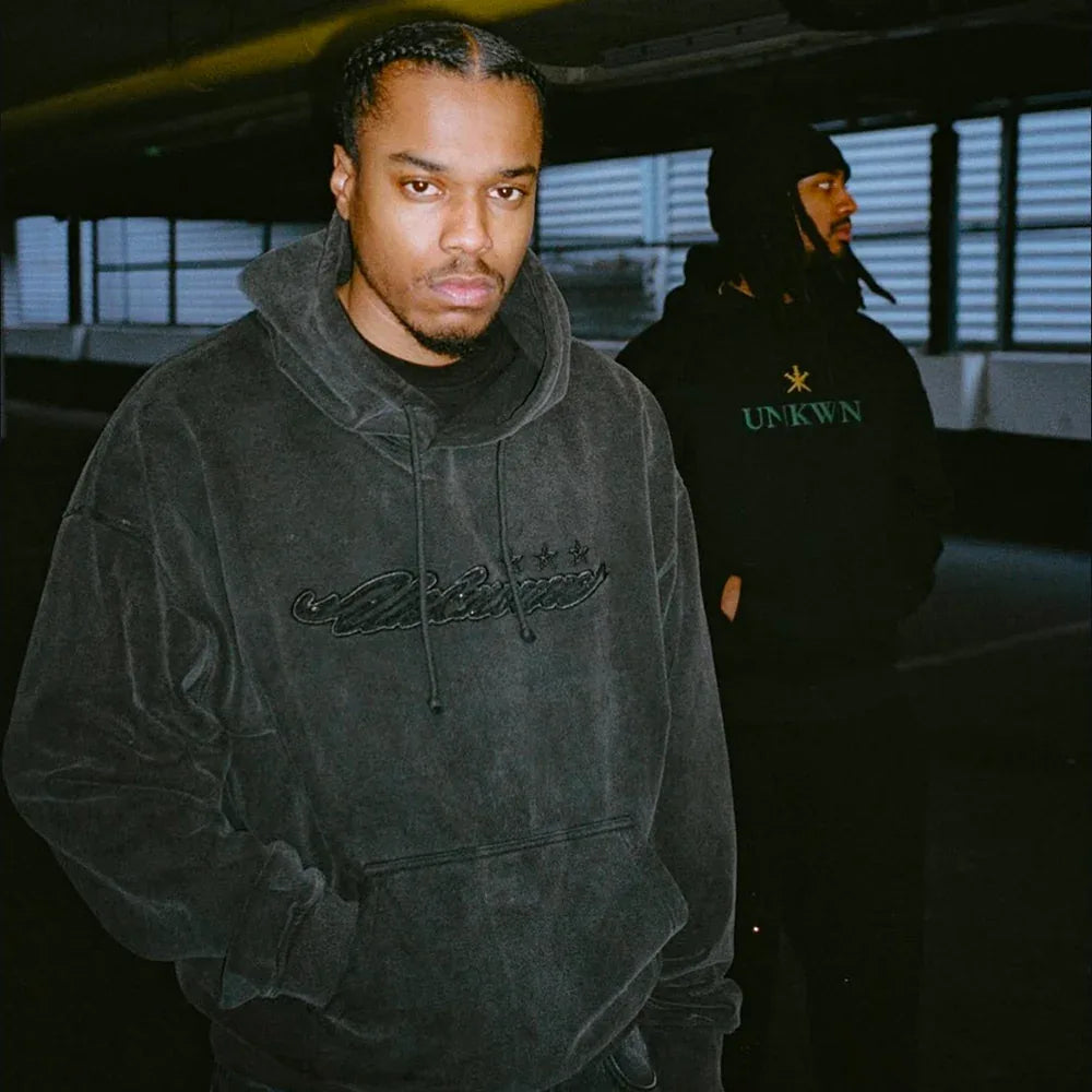 Script Logo Rhinestone Hoodie - UNKNOWN LONDON - VENTURER