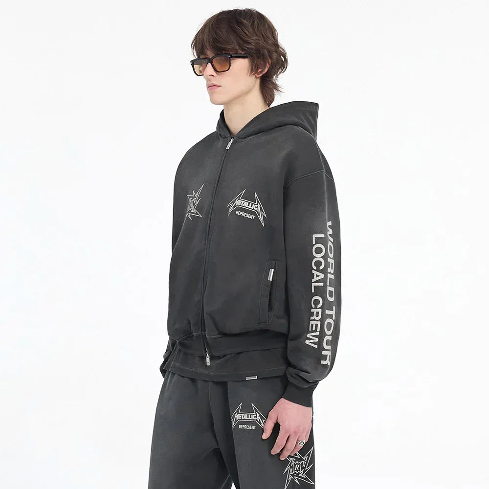 Metallica 40 Year Anniversary Zip Hoodie - REPRESENT - VENTURER