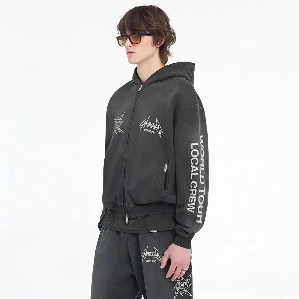 Metallica 40 Year Anniversary Zip Hoodie - REPRESENT - VENTURER