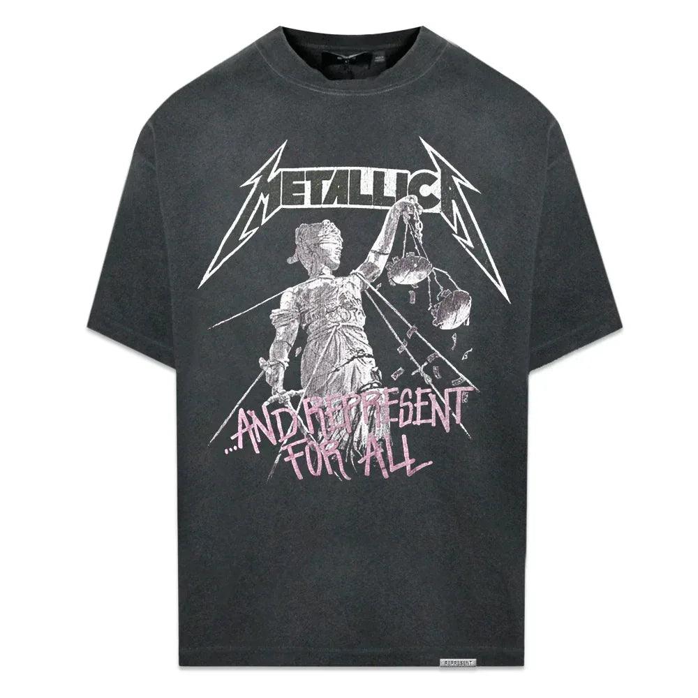 REPRESENT Product Page -Metallica Justice T-Shirt- Stained-Black