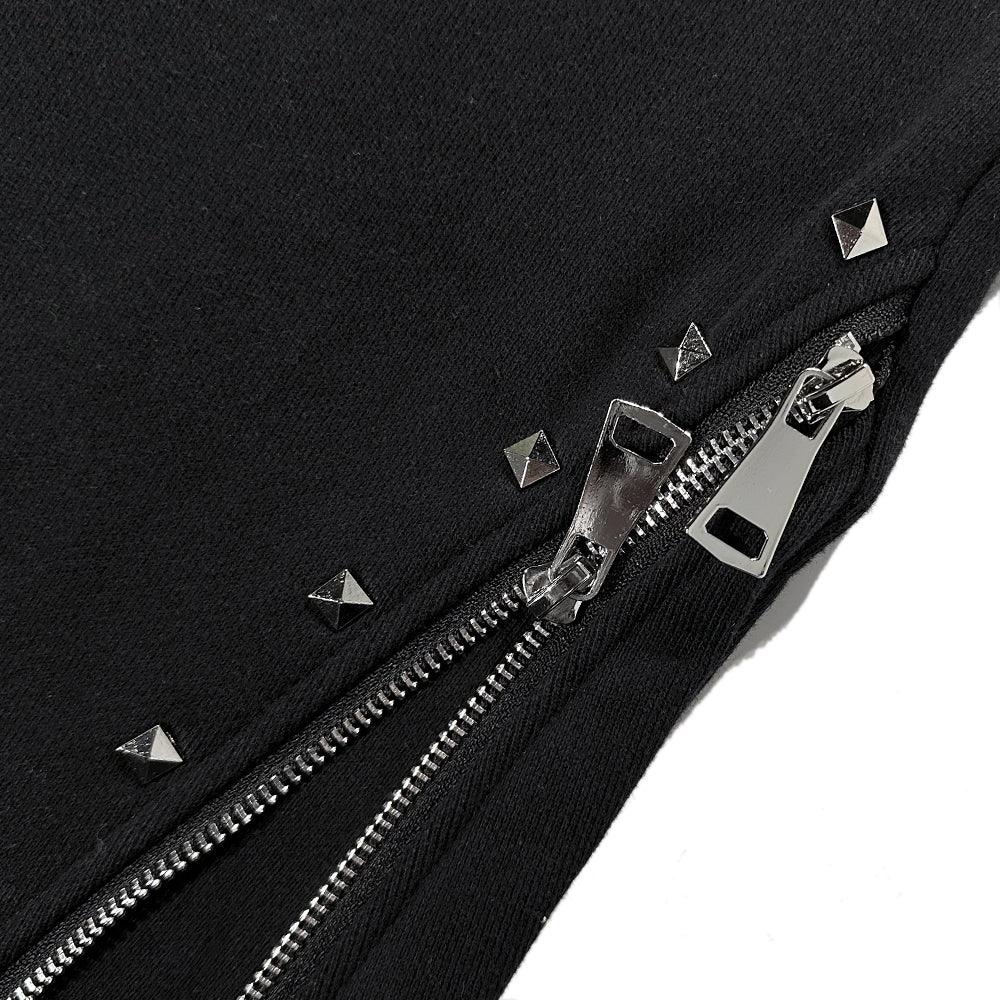 Studded Triple Zip Flared Sweatpants - DEMIK EXCLUSIVES - VENTURER