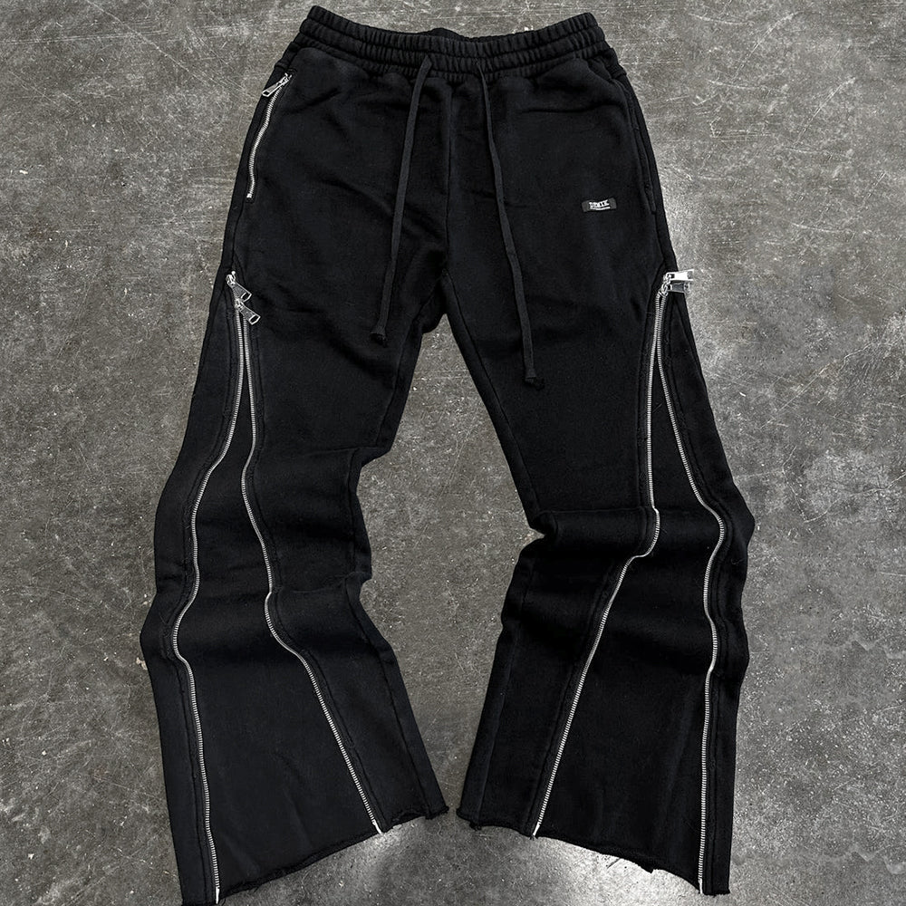 Stealth Triple Zip Flared Sweatpants