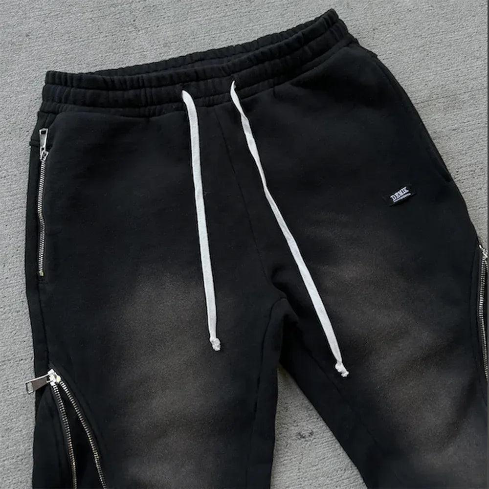 Onyx Triple Zip Flared Sweatpants - DEMIK EXCLUSIVES - VENTURER