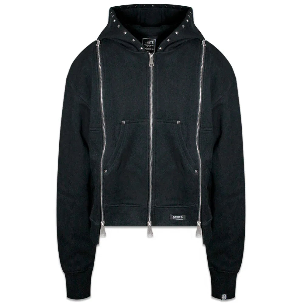 Studded Triple Zip Hoodie - DEMIK EXCLUSIVES - VENTURER
