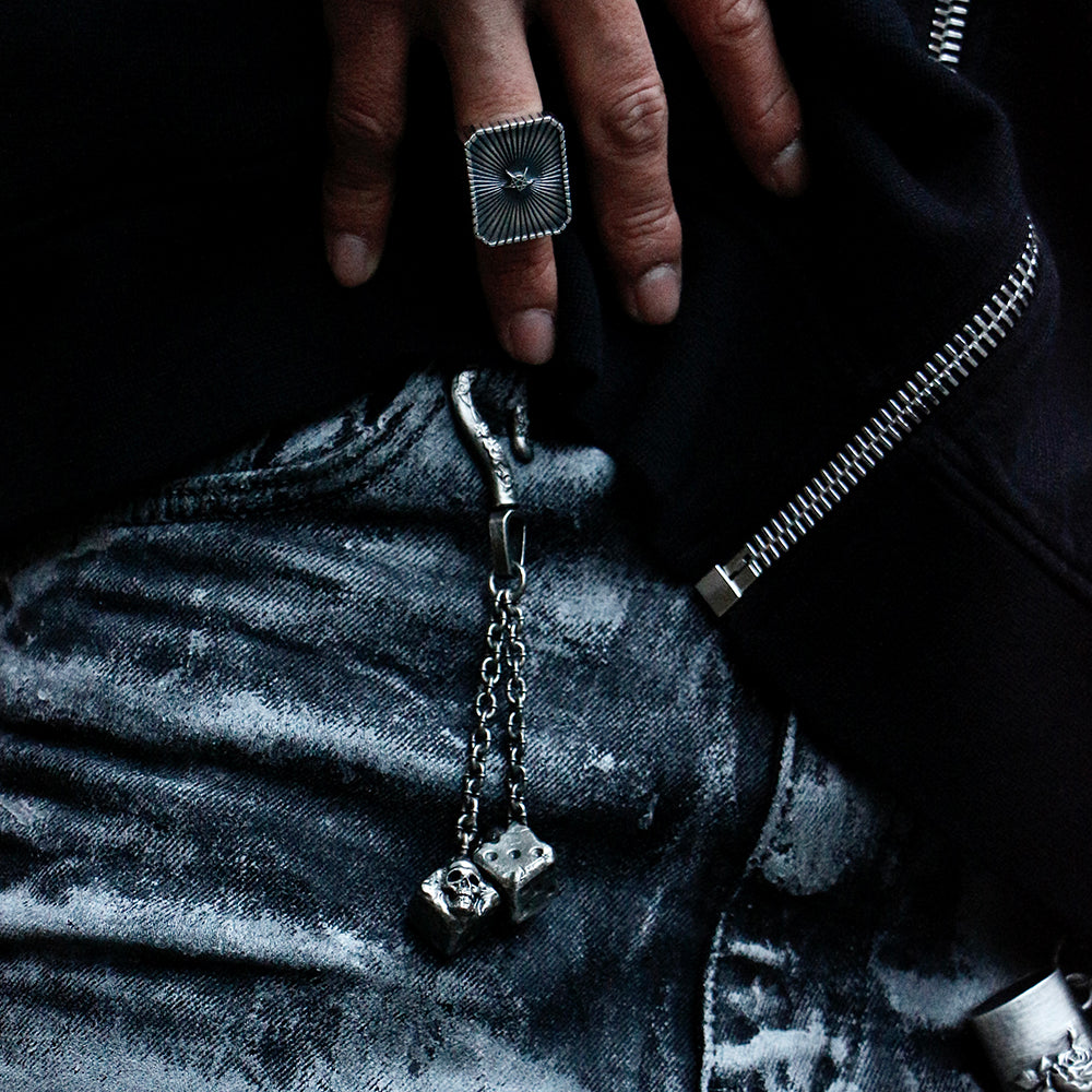 Skull Dice Keyring