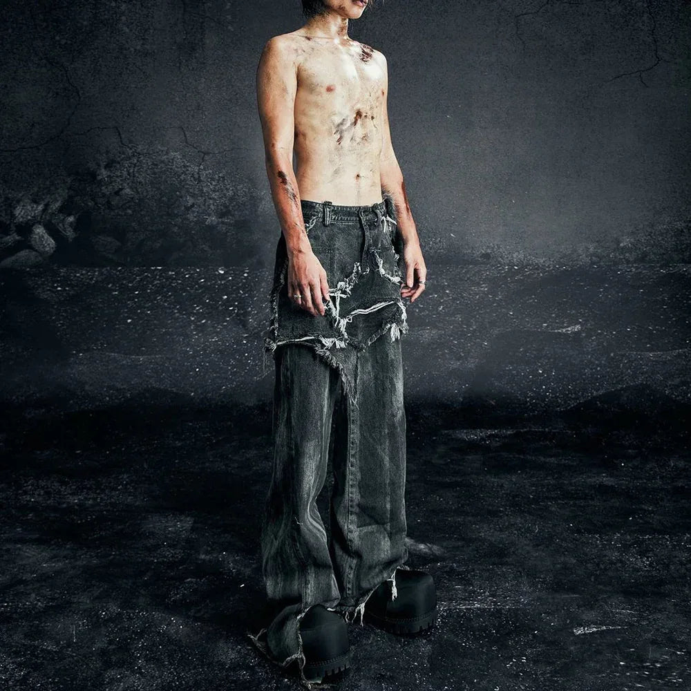 Osama Gray Dirty Skirt Pants - COZY WORLDWIDE - VENTURER