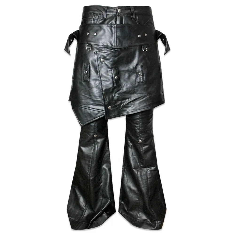 Chaos Dream Leather Skirt Pants - COZY WORLDWIDE - VENTURER