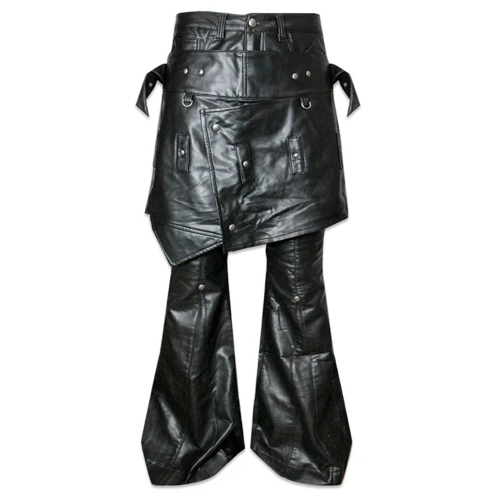 Chaos Dream Leather Skirt Pants - COZY WORLDWIDE - VENTURER