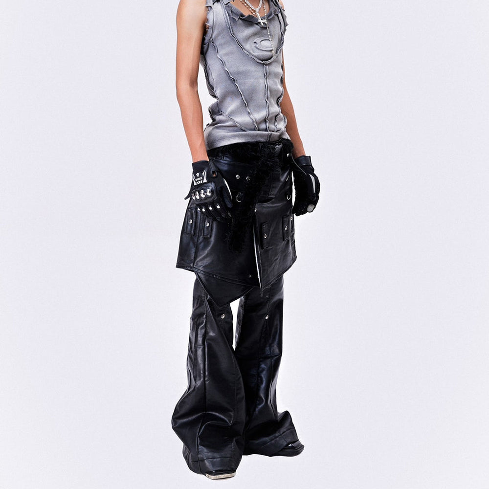 Chaos Dream Leather Skirt Pants
