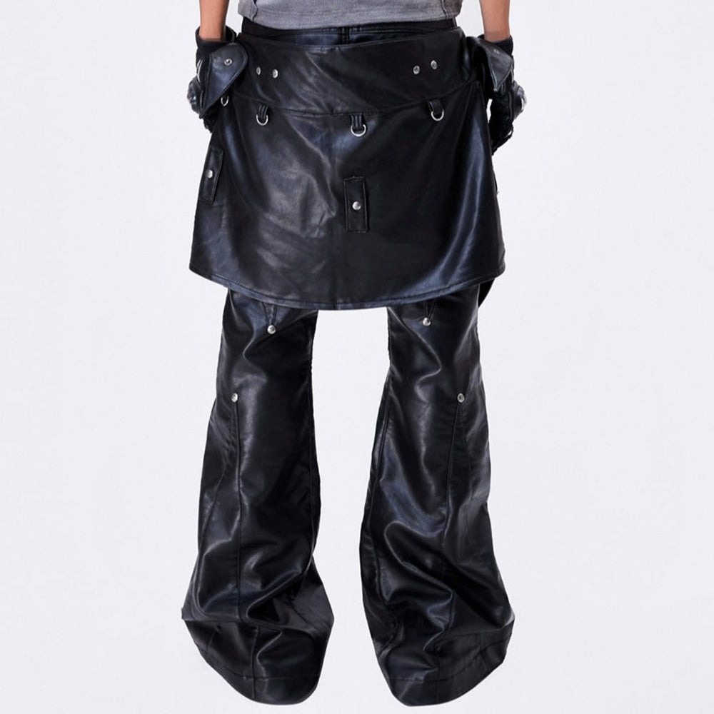 Chaos Dream Leather Skirt Pants