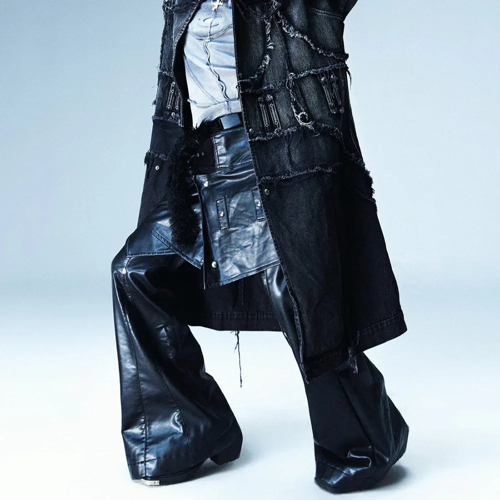 Chaos Dream Leather Skirt Pants - COZY WORLDWIDE - VENTURER