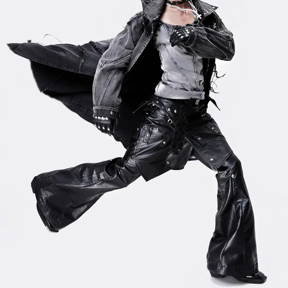Chaos Dream Leather Skirt Pants - COZY WORLDWIDE - VENTURER