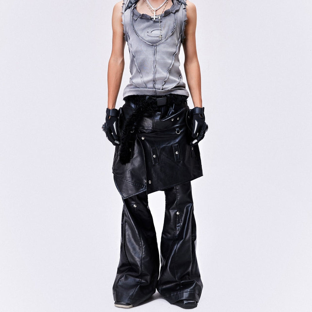 Chaos Dream Leather Skirt Pants