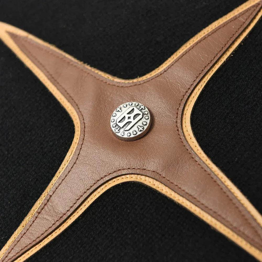 Cross Patch Leather Beanie - BIRTH OF ROYAL CHILD - VENTURER