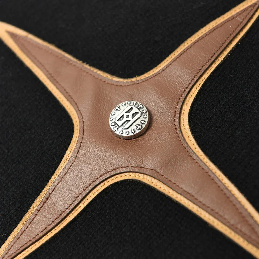 Cross Patch Leather Beanie - BIRTH OF ROYAL CHILD - VENTURER