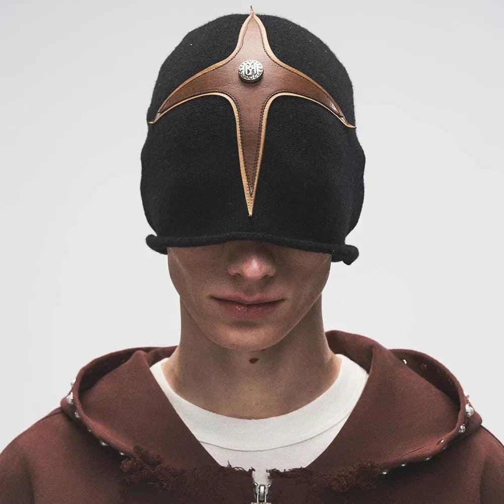 Cross Patch Leather Beanie - BIRTH OF ROYAL CHILD - VENTURER
