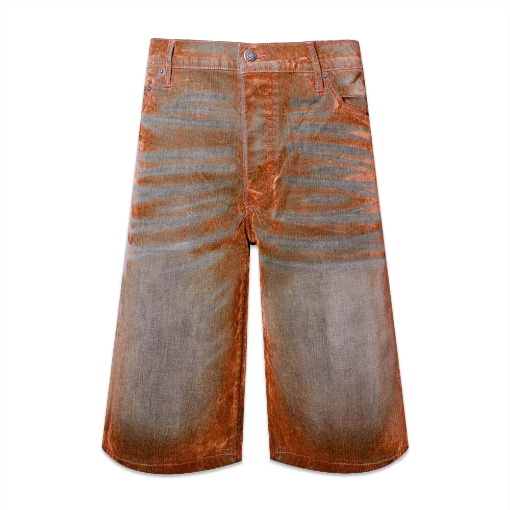 Zander Stretch Suede Denim Baggy Shorts - Cout De La Liberte - VENTURER