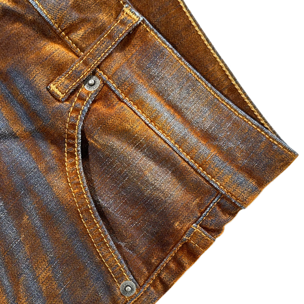 Zander Stretch Suede Denim Baggy Shorts