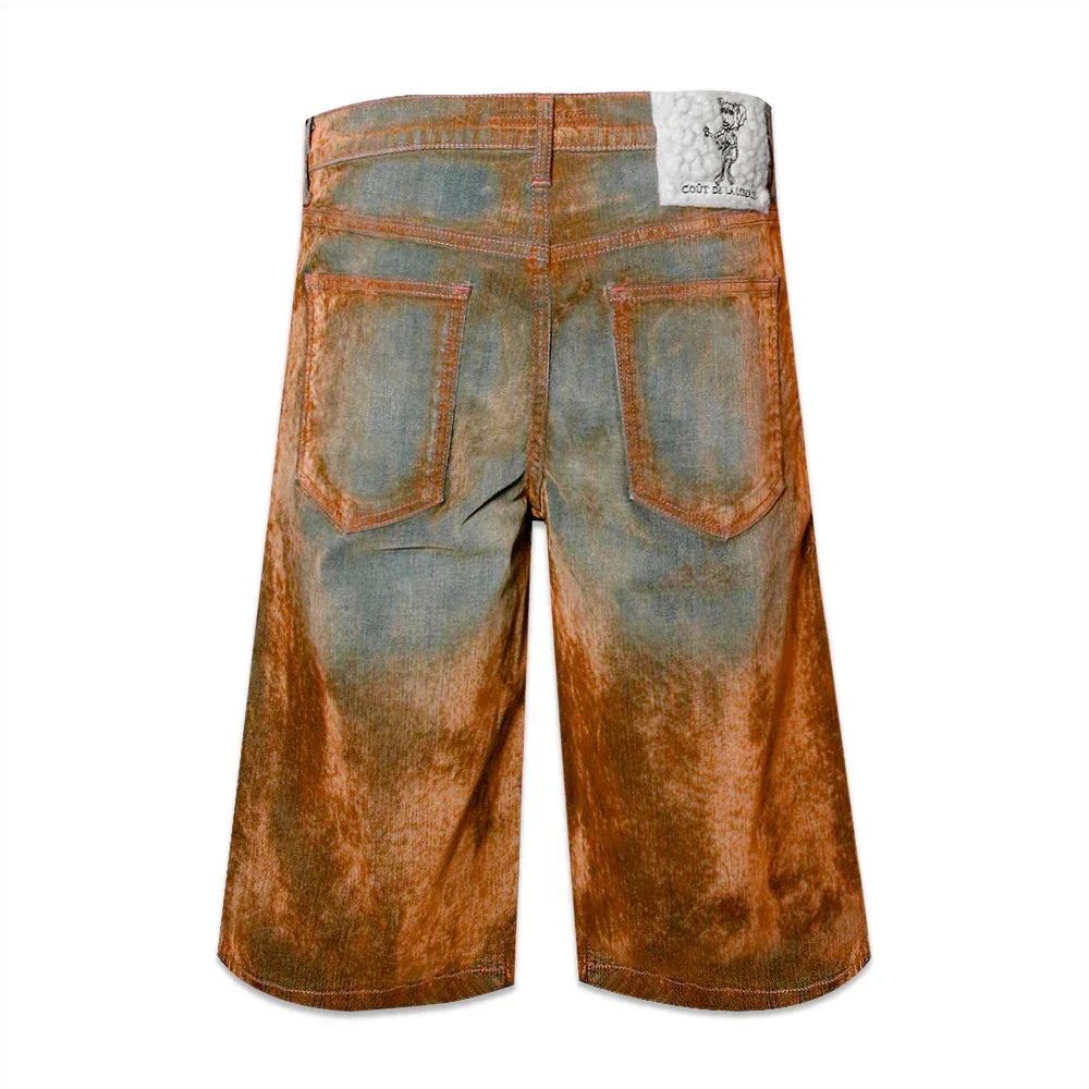 Zander Stretch Suede Denim Baggy Shorts - Cout De La Liberte - VENTURER