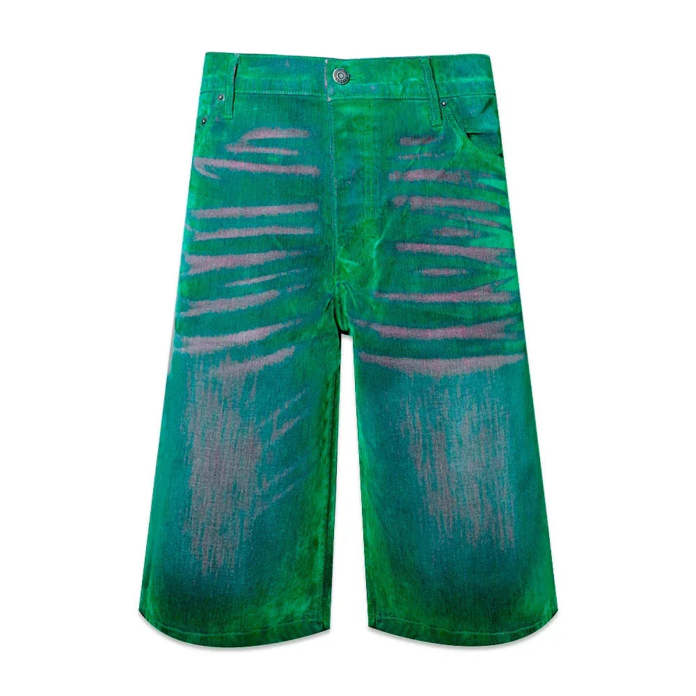 Zander Stretch Suede Denim Baggy Shorts - Cout De La Liberte - VENTURER