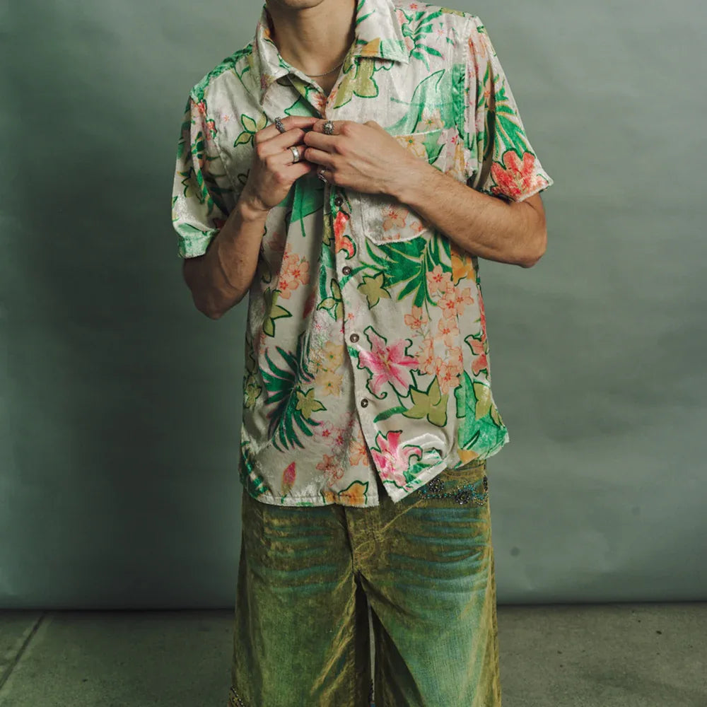 Zander Stretch Suede Denim Baggy Shorts - Cout De La Liberte - VENTURER