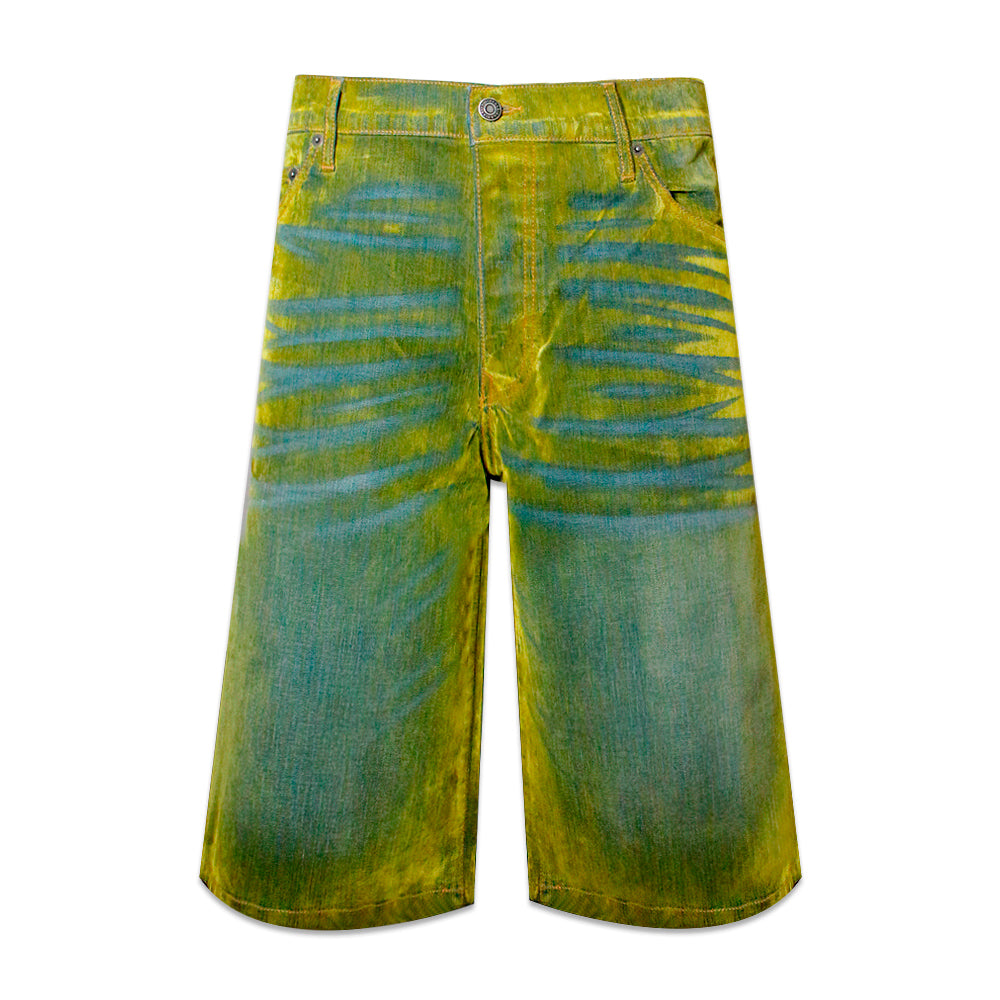 Zander Stretch Suede Denim Baggy Shorts