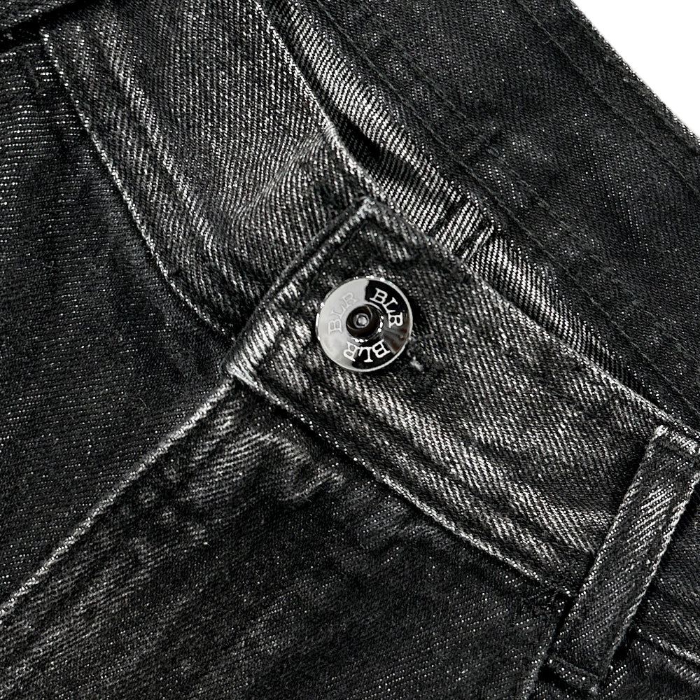 Embossed Wave Washing Wide Denim Pants