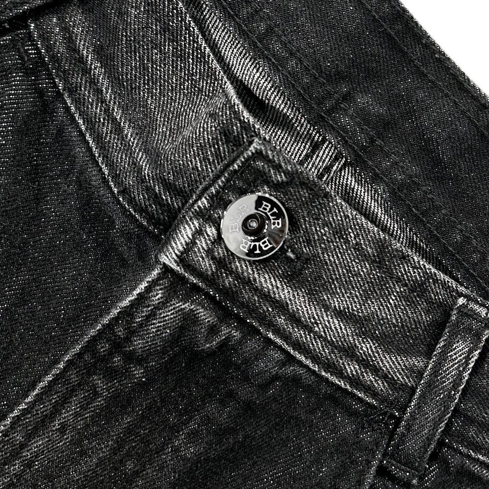 Embossed Wave Washing Wide Denim Pants - BLR BLUER - VENTURER