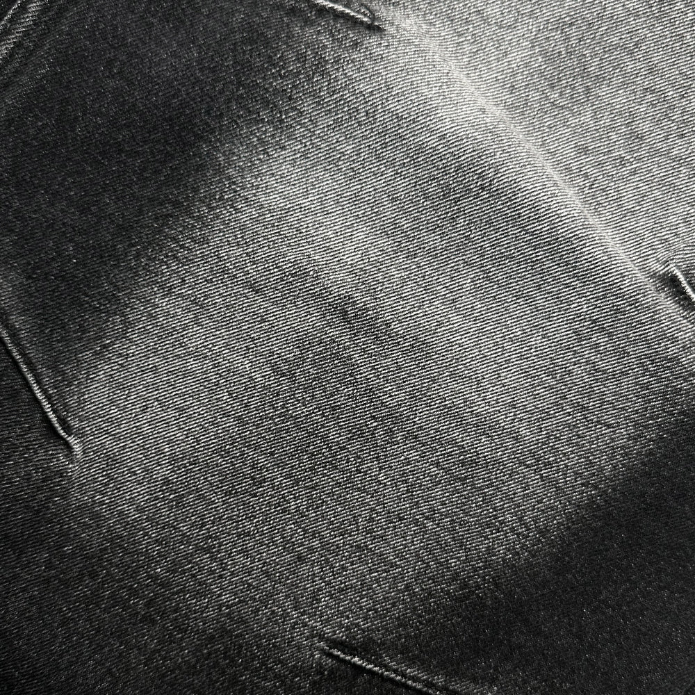 Embossed Wave Washing Wide Denim Pants