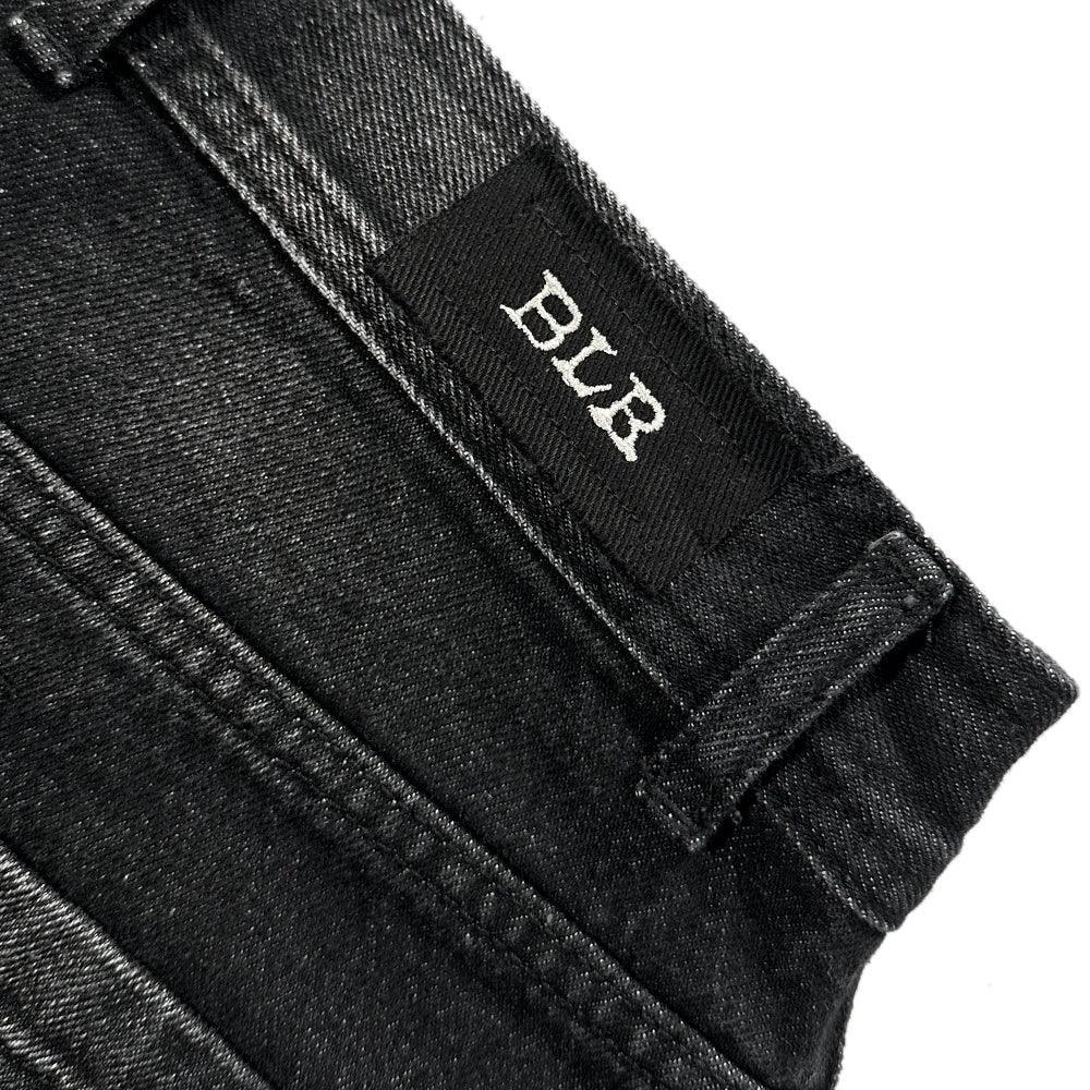 Embossed Wave Washing Wide Denim Pants - BLR BLUER - VENTURER