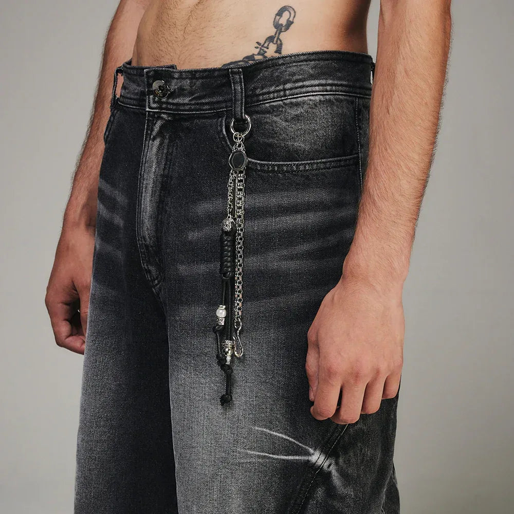 Curved Cover Cargo Bermuda Washing Denim Shorts - BLR BLUER - VENTURER