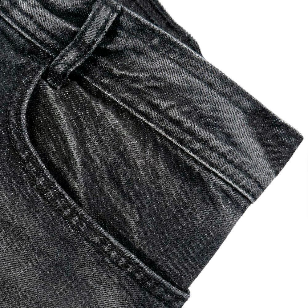 Curved Cover Cargo Bermuda Washing Denim Shorts - BLR BLUER - VENTURER