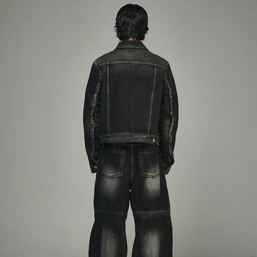 Signature Raw Cut Washing Denim Trucker Jacket - BLR BLUER - VENTURER