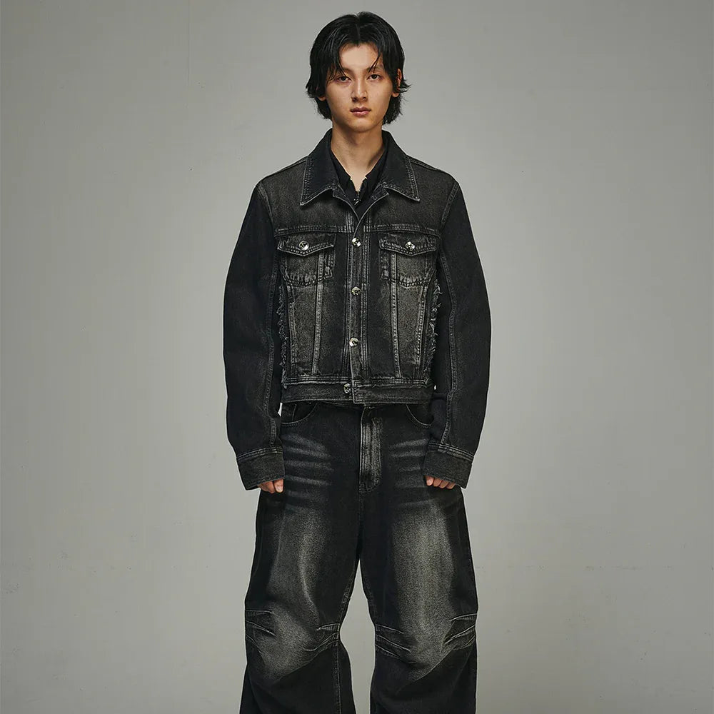 Signature Raw Cut Washing Denim Trucker Jacket - BLR BLUER - VENTURER