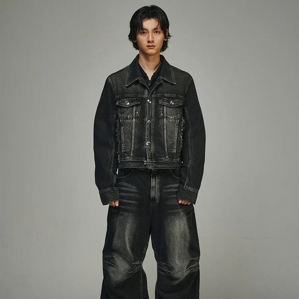 Signature Raw Cut Washing Denim Trucker Jacket - BLR BLUER - VENTURER