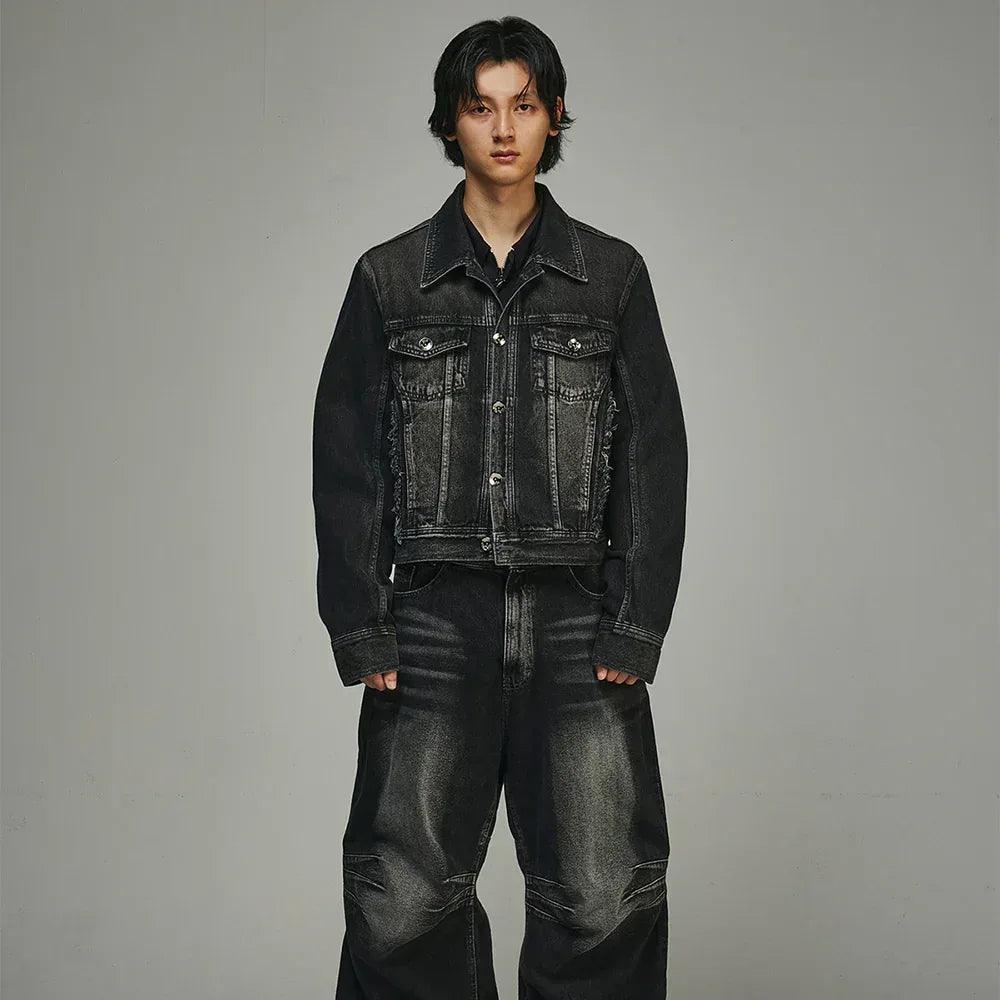 Signature Raw Cut Washing Denim Trucker Jacket - BLR BLUER - VENTURER