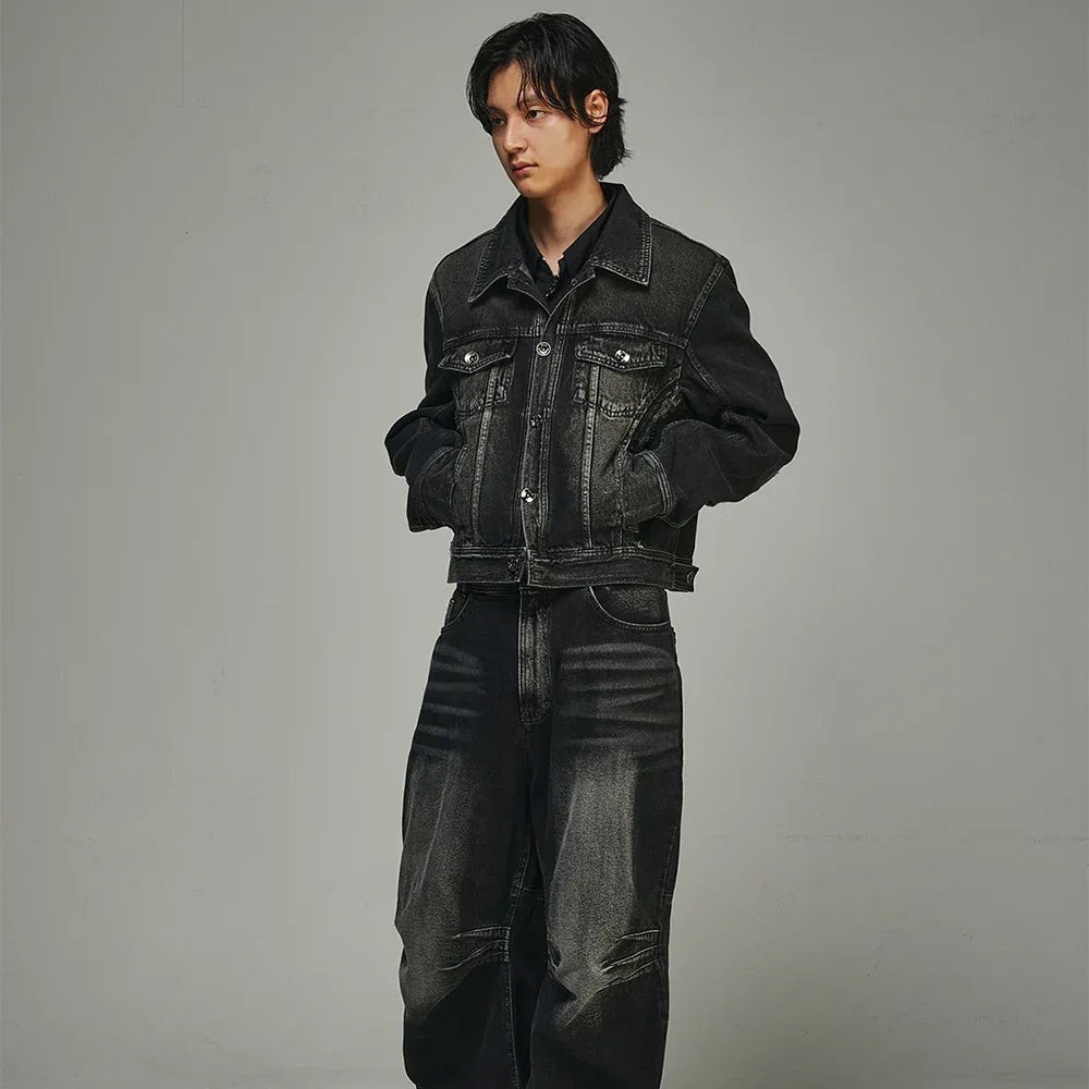 Signature Raw Cut Washing Denim Trucker Jacket - BLR BLUER - VENTURER