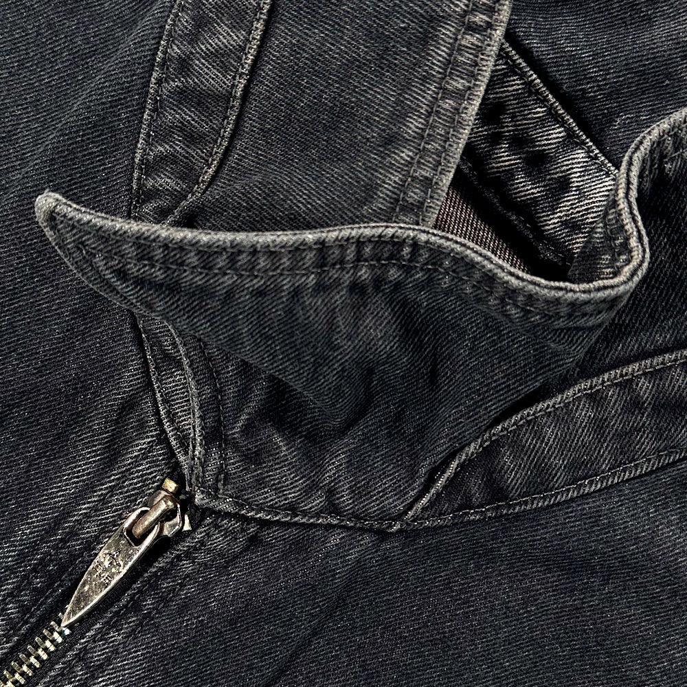 Dyed Curved Line Denim Trucker Jacket - BLR BLUER - VENTURER