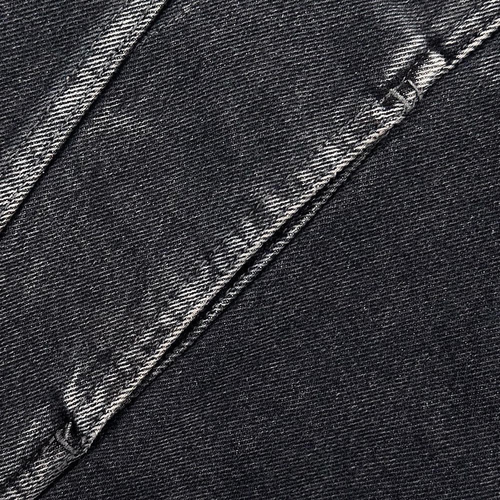 Dyed Curved Line Denim Trucker Jacket - BLR BLUER - VENTURER