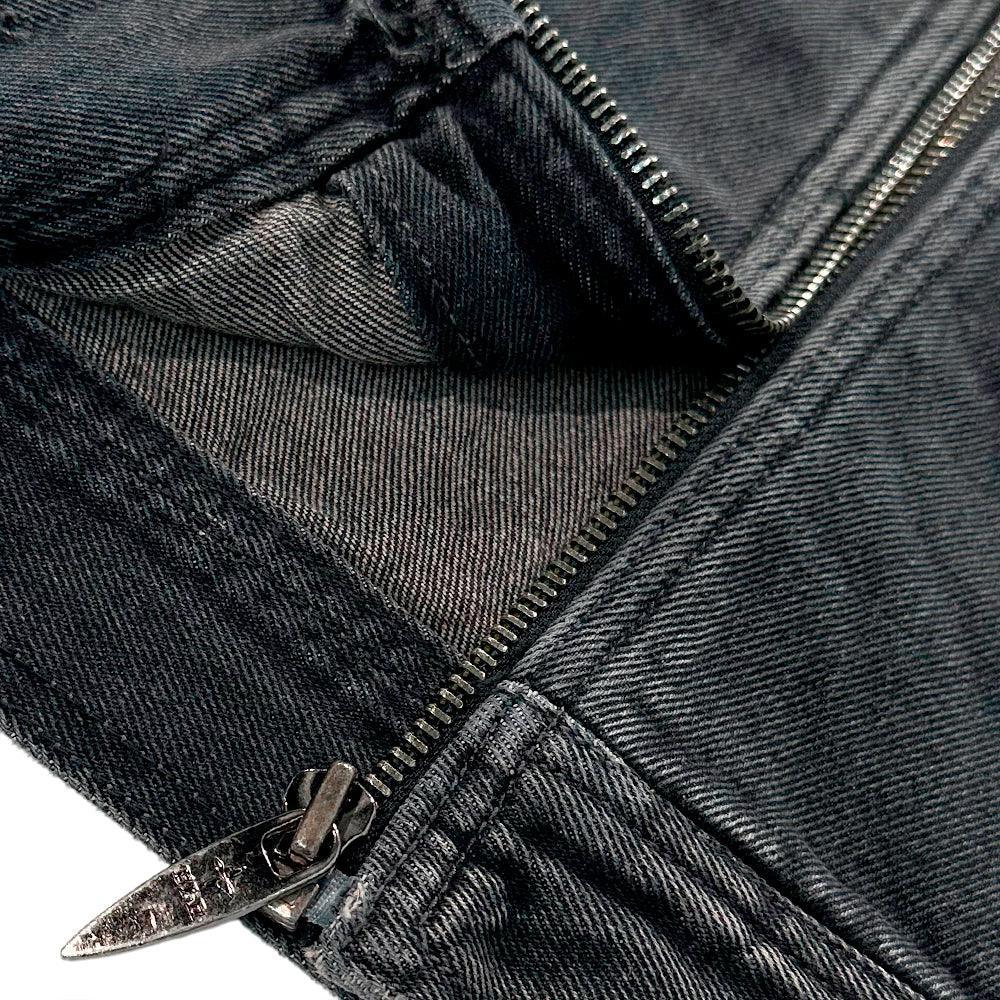 Dyed Curved Line Denim Trucker Jacket - BLR BLUER - VENTURER