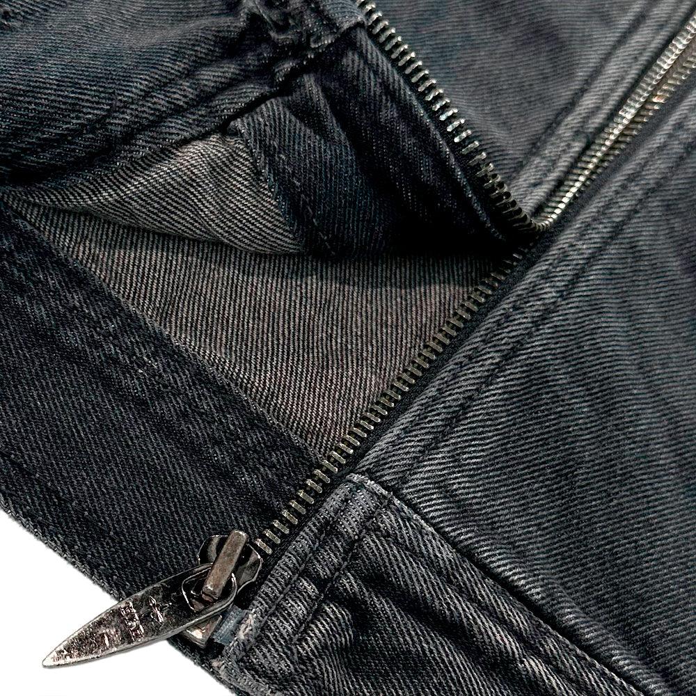 Dyed Curved Line Denim Trucker Jacket - BLR BLUER - VENTURER