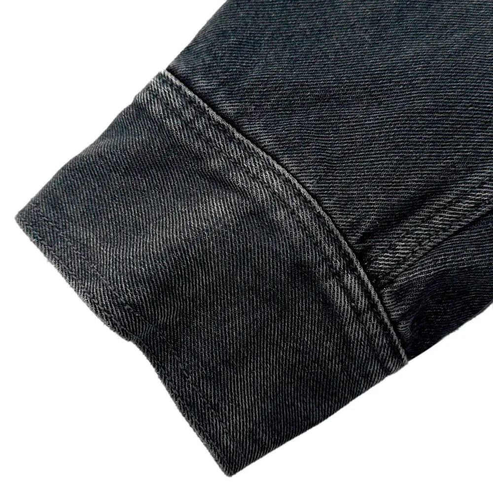 Dyed Curved Line Denim Trucker Jacket - BLR BLUER - VENTURER